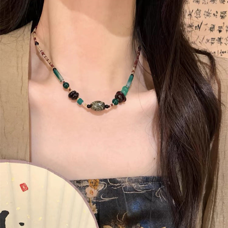 Natural Stone Female Summer Simple Temperamental Necklaces