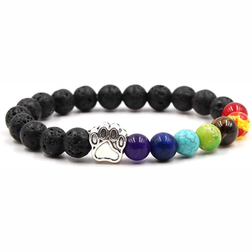 Holiday Gift Beaded Adjustable Foot Volcanic Rock Obsidian Turquoise Dog's Bracelets