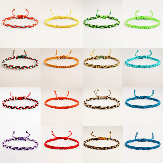 Creative Twist Weave Taiwanese Wax Handmade Hand Unisex Twin Bracelet