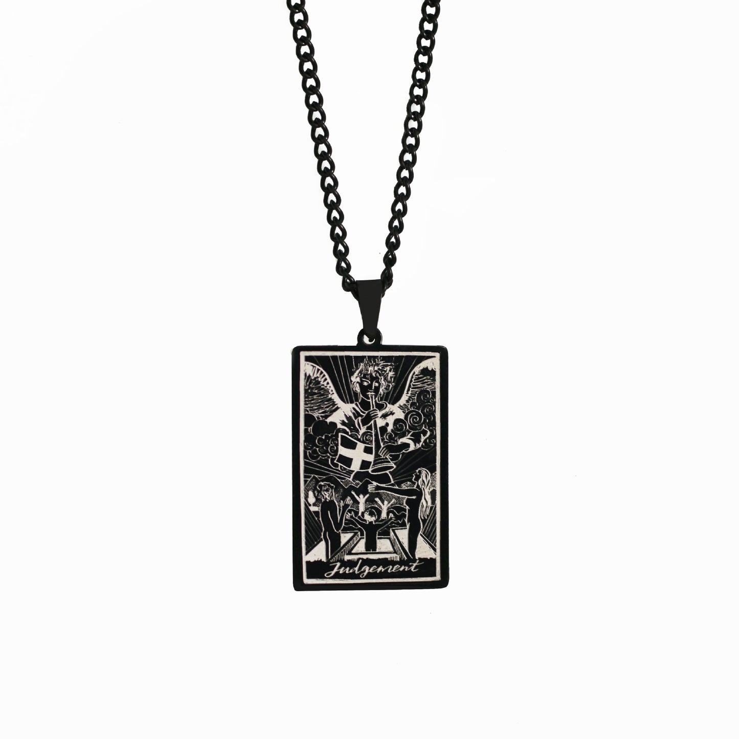 Zhang Tarot Titanium Steel Retro Rectangular Necklaces