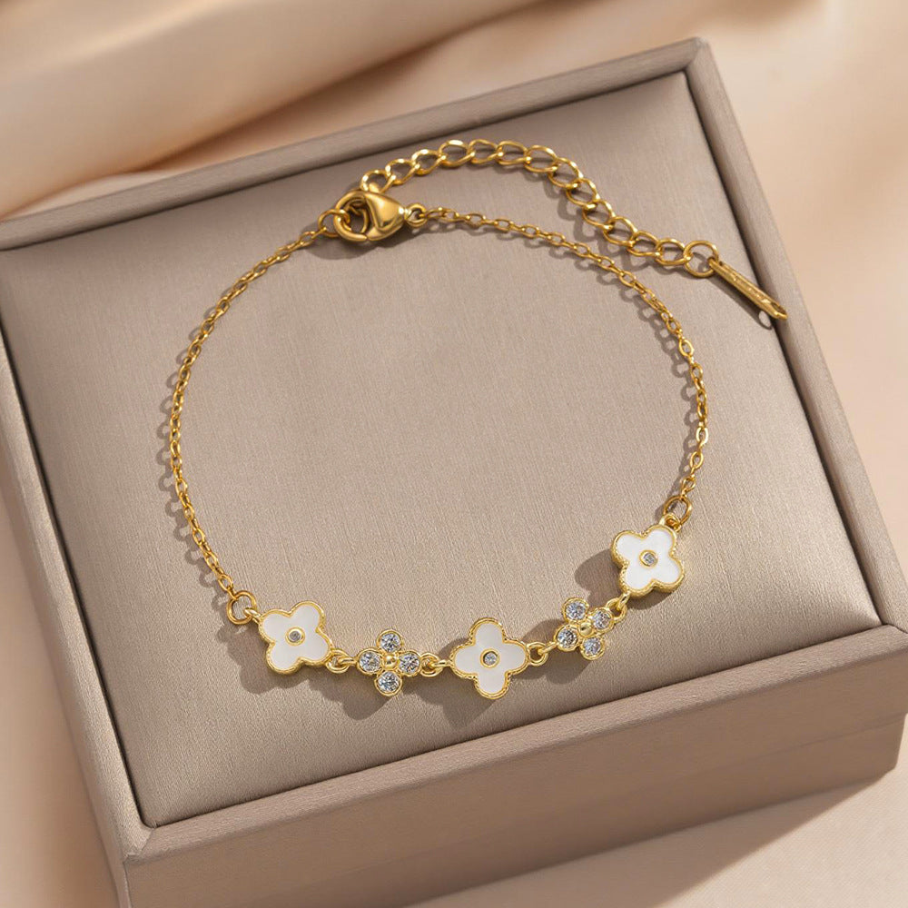 Women's Rhinestone Zircon Stitching Trendy Unique Commuter Light Luxury Bracelet