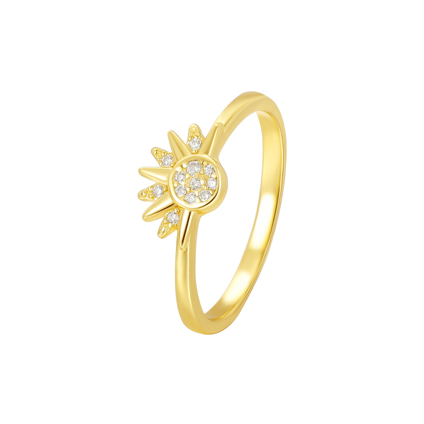 Sterling Sier Small Diamond Sun Moon Rings