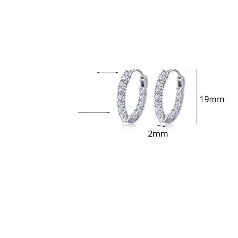 Women's Zircon Round Versatile Points Light Luxury Ear Earrings