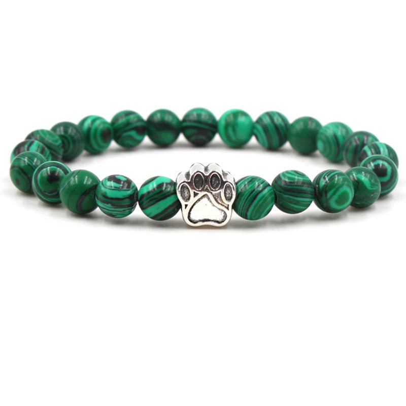 Holiday Gift Beaded Adjustable Foot Volcanic Rock Obsidian Turquoise Dog's Bracelets