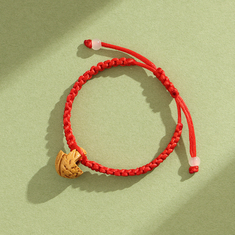 Red Rope Original Life Hand-woven Walnut Bracelets