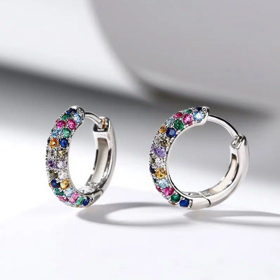 Environmental Protection Alloy Fashion Simple Colorful Zircon Ladies Clip Ear Buckle