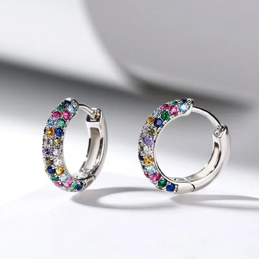 Environmental Protection Alloy Fashion Simple Colorful Zircon Ladies Clip Ear Buckle
