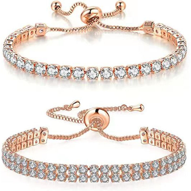 Suit Zircon Tennis Pull Single Row Diamond Bracelet