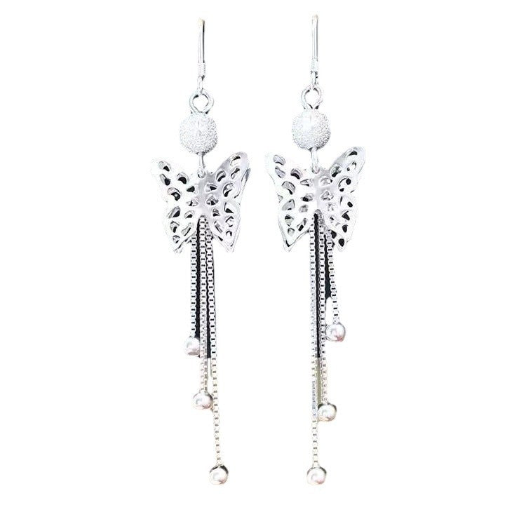 Women's Brass Gold-plated Butterfly Live Chain Boutique Ear Line