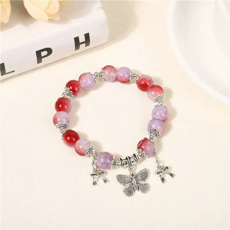 Mori Style Star Sea Antique Sier Butterfly Beaded Bracelets