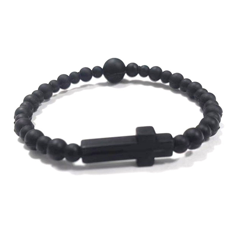 Fashion Macaron Color Series Cross Silicone Simple Bracelet