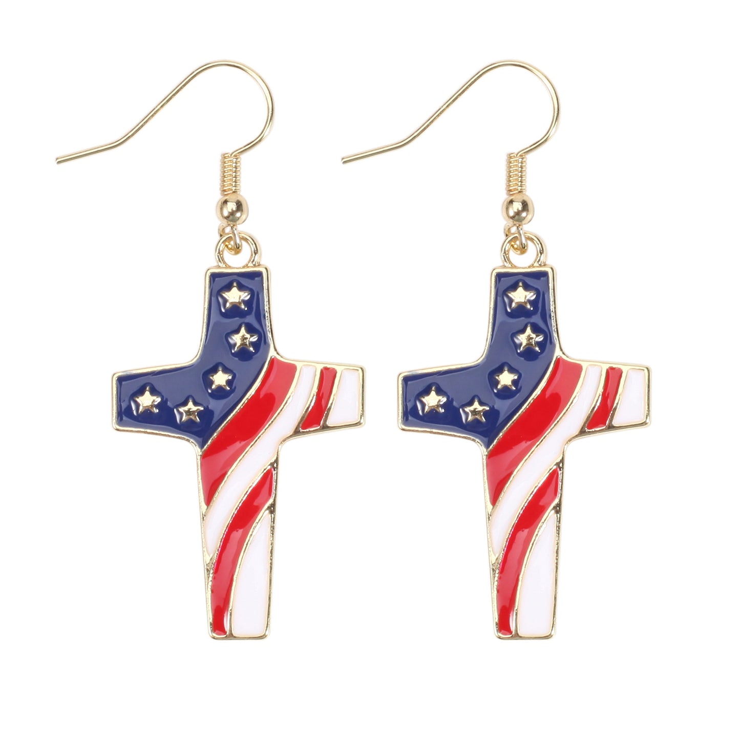 July Flag Independence Day War Veterans Earrings