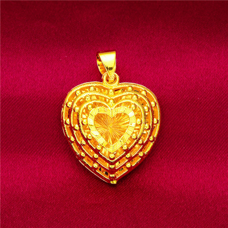 Women's Vietnam Placer Gold Love Abacus Small Pendants