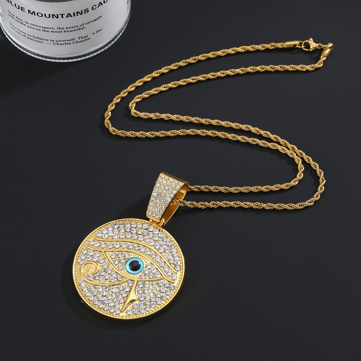 Hop Round Diamond Eye Of Horus Necklaces