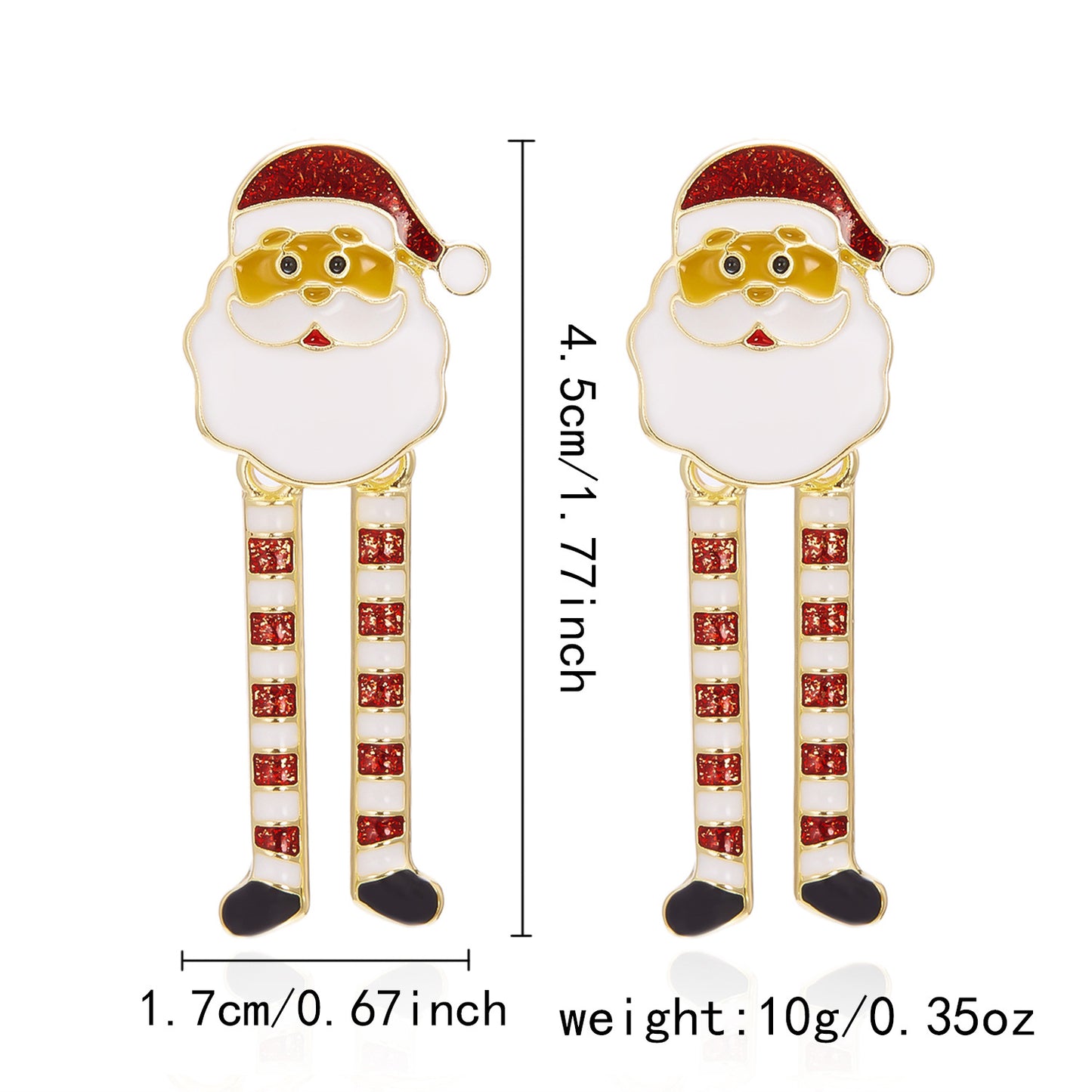 Christmas Ornament Funny Cartoon Santa Claus Female Earrings