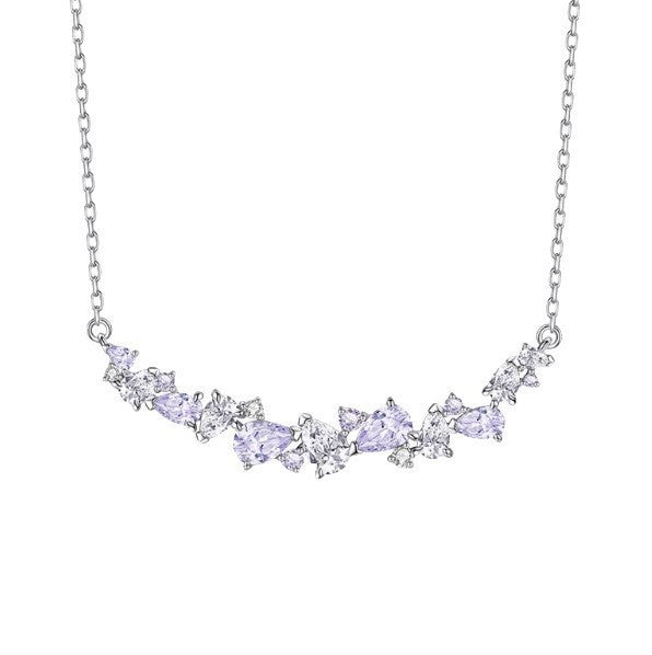 Sier Purple Diamond Wisteria Flower Smile Female Sterling Design Birthday Bracelet