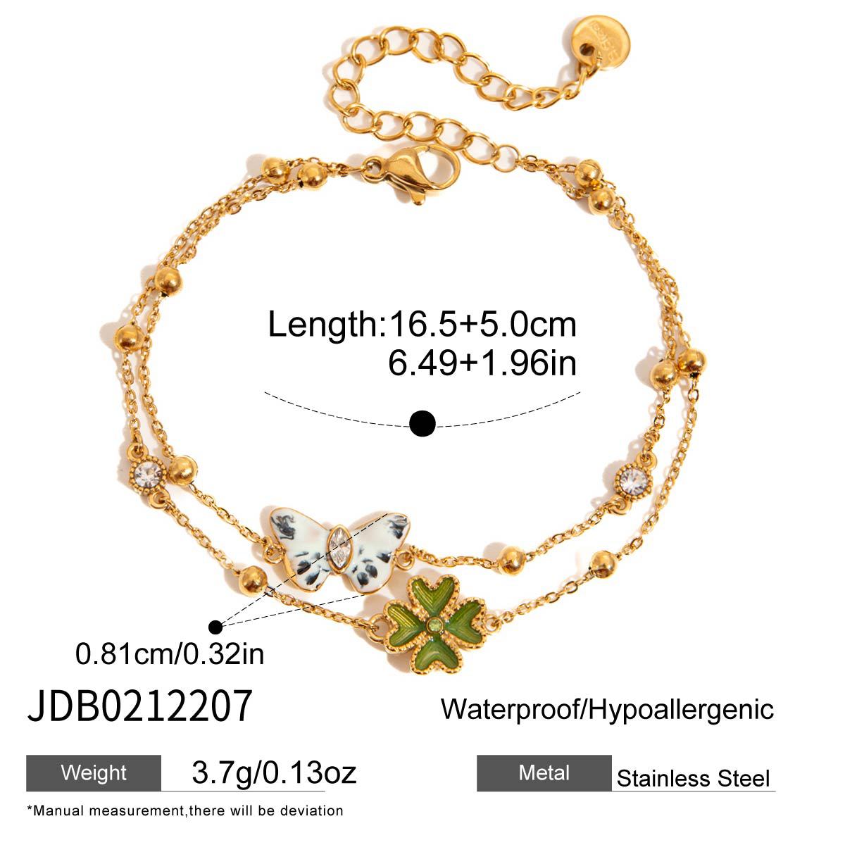 Style Niche With Zircon Flower Stainless Bracelet