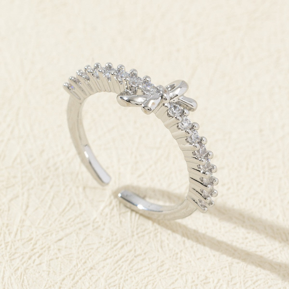 Cute Open Fashion Zircon Female Simple Ring