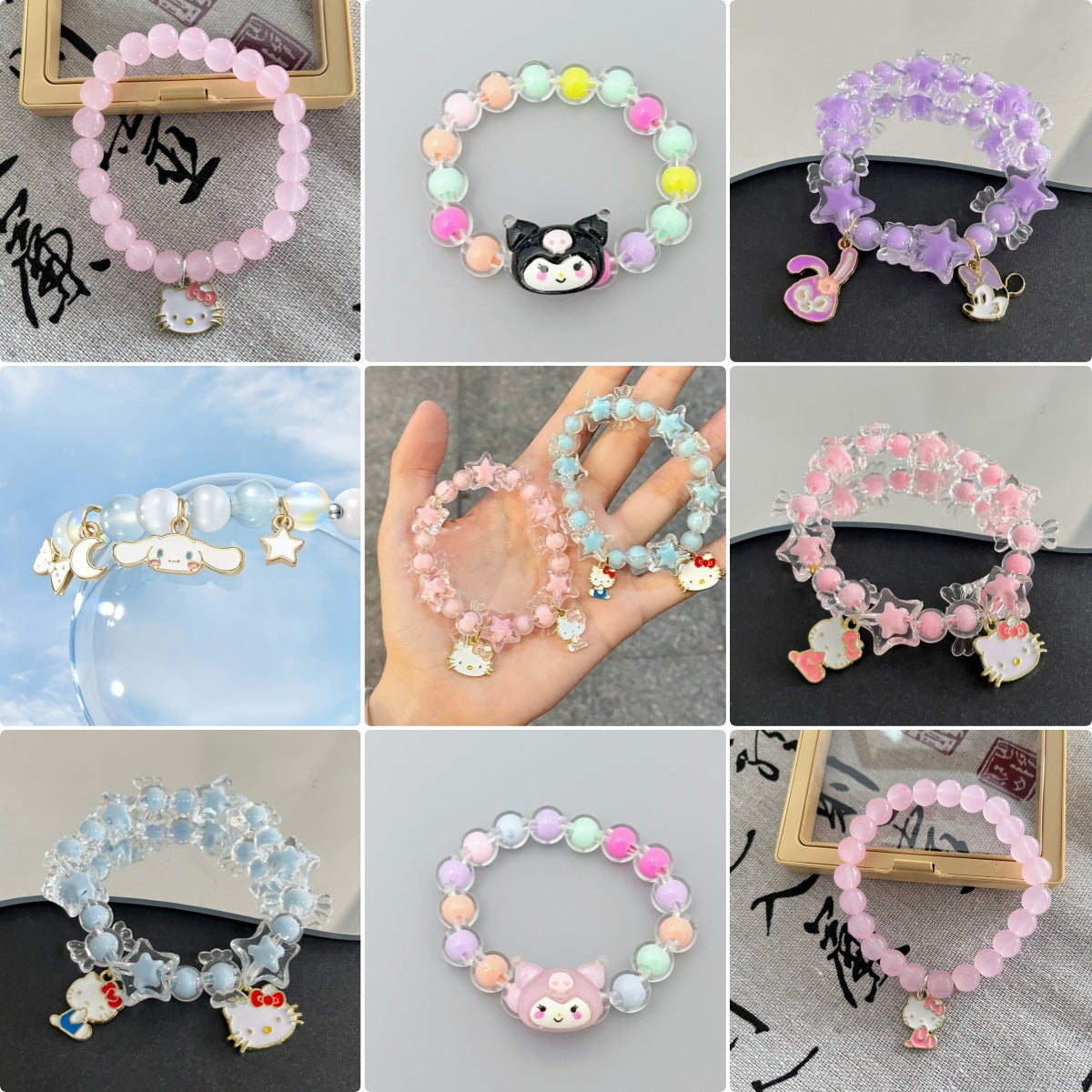 Women's Cartoon Sweet Bangle Travel Versatile Little Colorful Bracelet