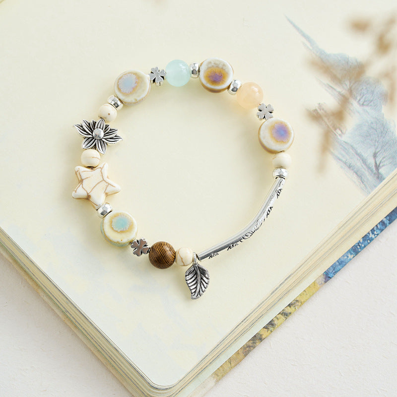 Chinese Natural Stone Porcelain Minimalist Female Bracelets