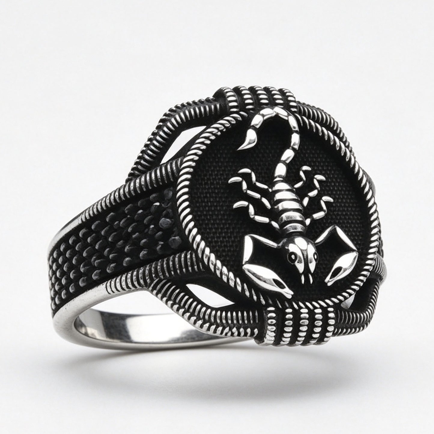 Men's Scorpion Creative Animal Shape Black Diamond Man's Simple All Ring