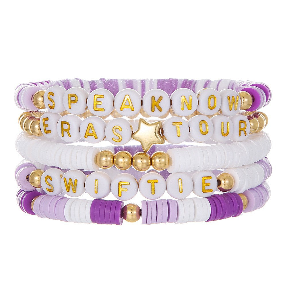 Women's Swift Fan Reputation English Letter Polymer Bracelets