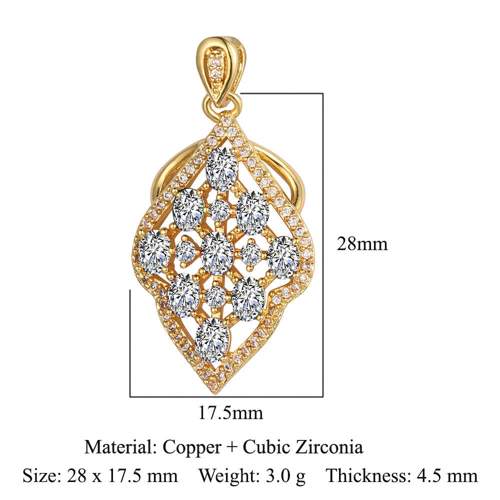 Water Drop Square Heart-shaped Leaves Female Pendants