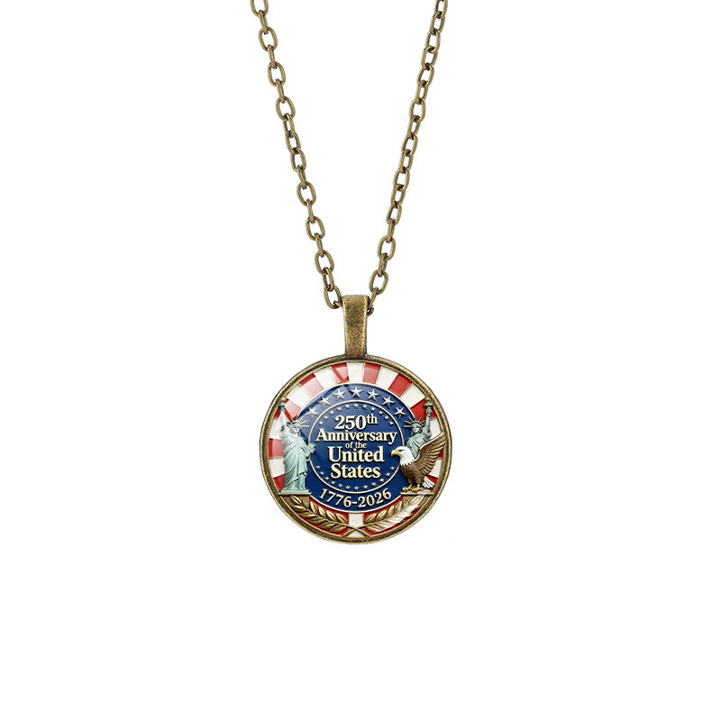 Popular Weekly Commemorative Liberty Bell National Flag Totem Necklaces