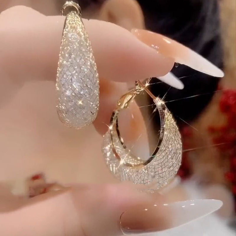 Mesh Trendy Light Luxury Minority Advanced Design Earrings