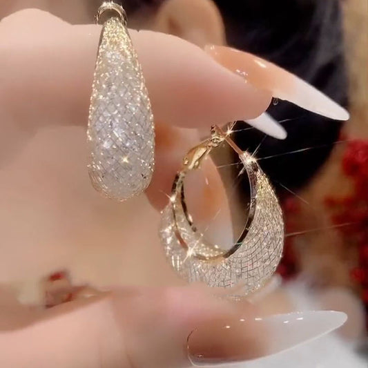 Mesh Trendy Light Luxury Minority Advanced Design Earrings