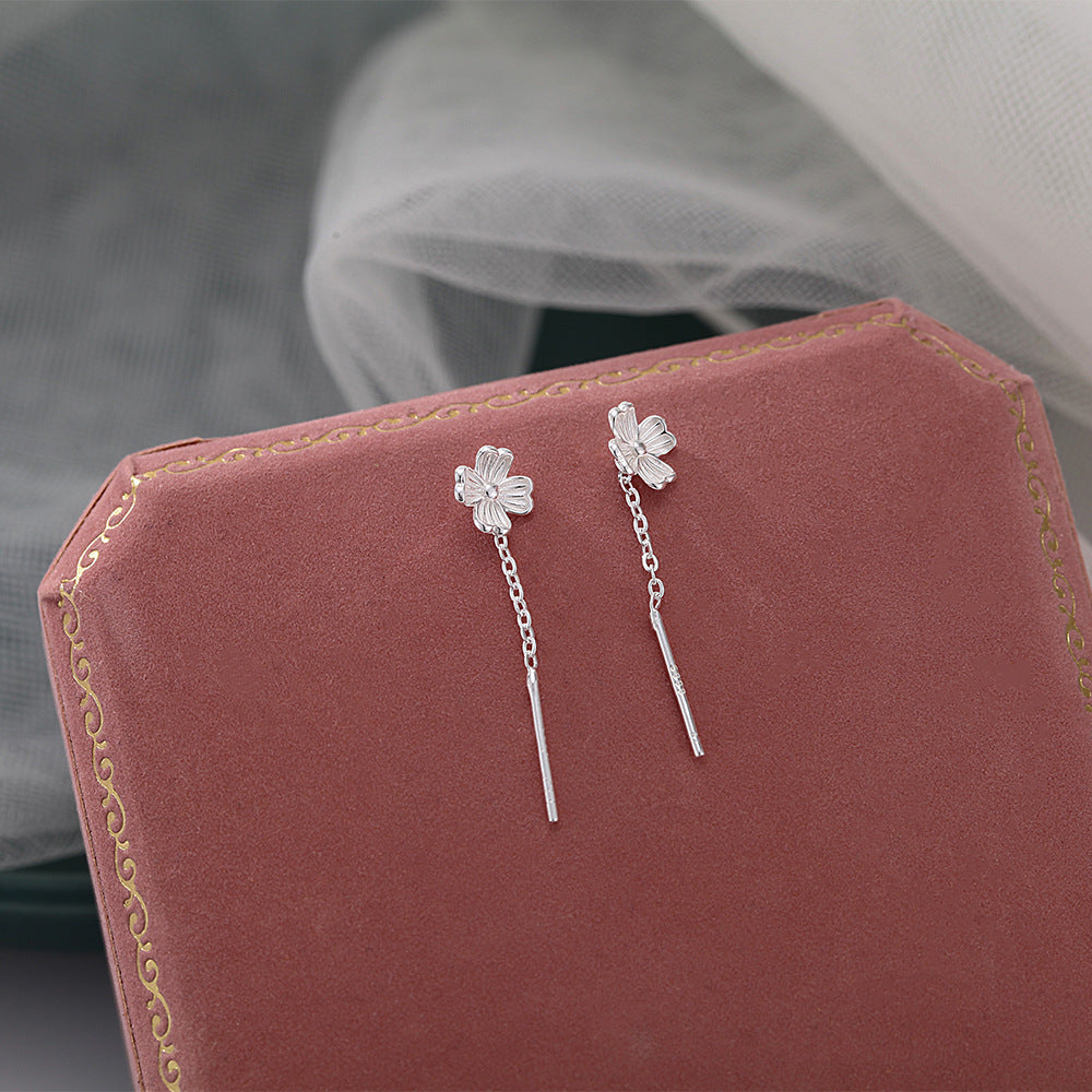 Pure Sier Tassel Style Decoration Pierced Minimalist Ear Line