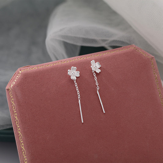Pure Sier Tassel Style Decoration Pierced Minimalist Ear Line