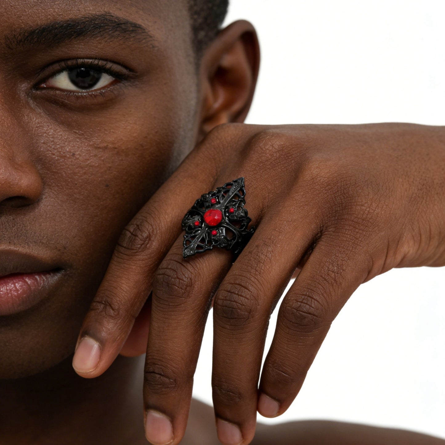 Ruby Gothic Open Design Sense Street Punk Rings