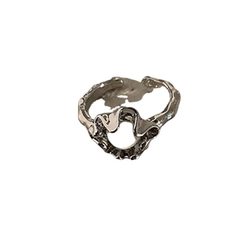 Design Cold Style Opal Open Female High-grade Personality Liquid Texture Ring