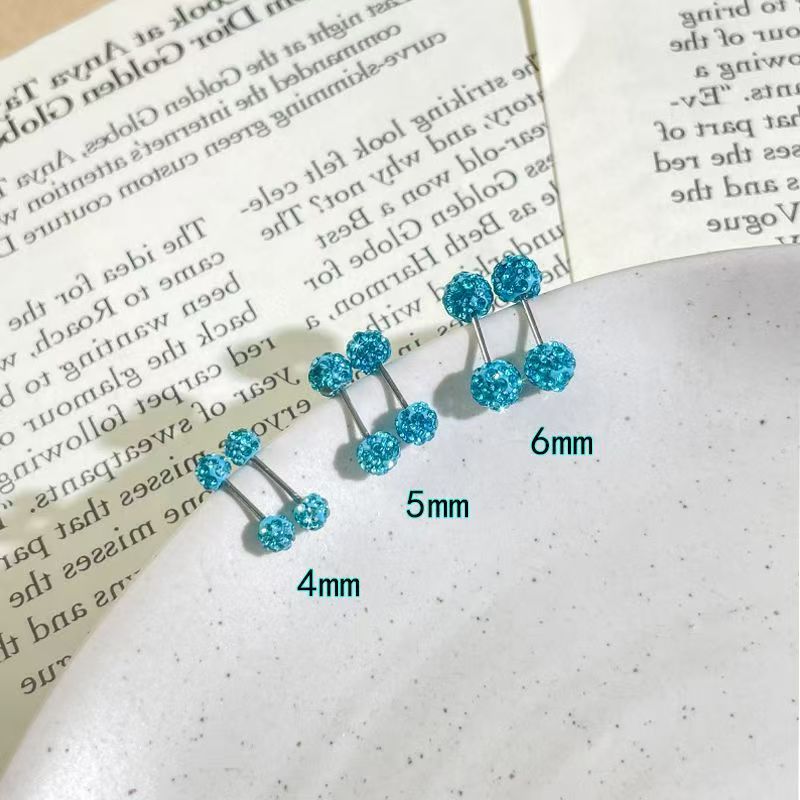 Ball Flash Ear Bone Korean Simple No Need Stud Earrings