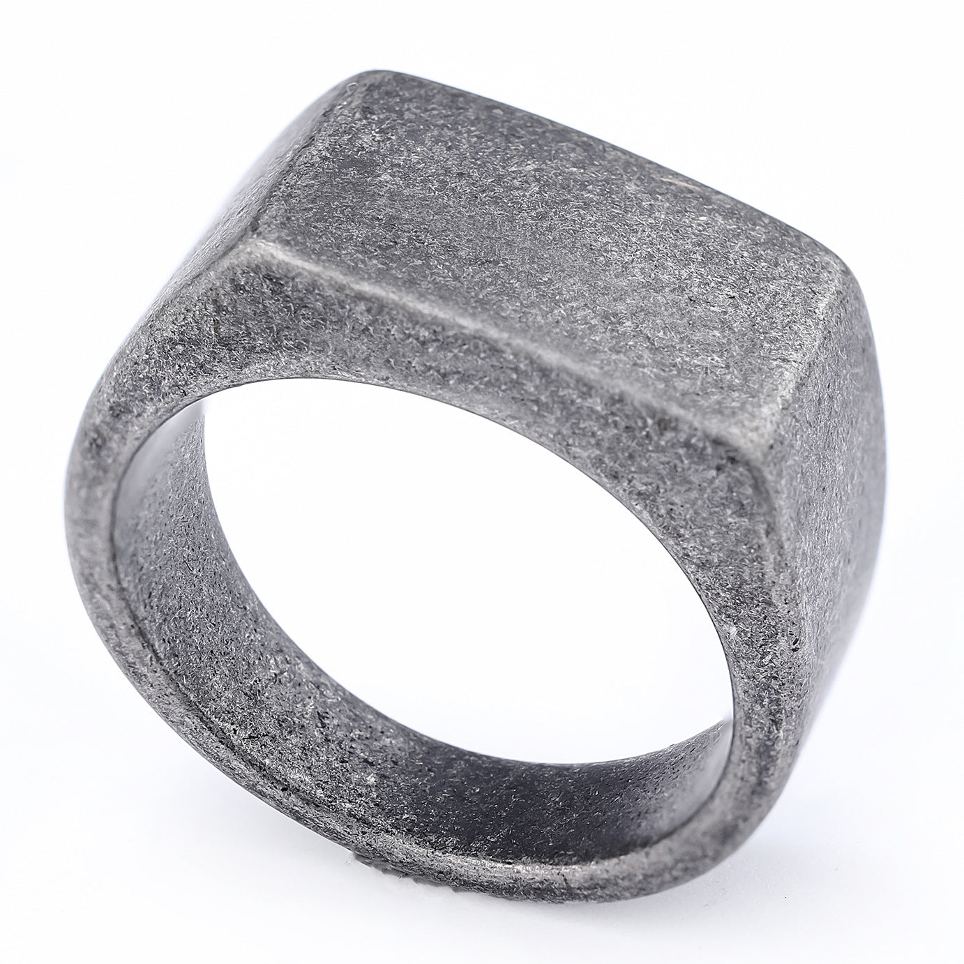 Titanium Steel Niche Rectangular Mirror Style Rings