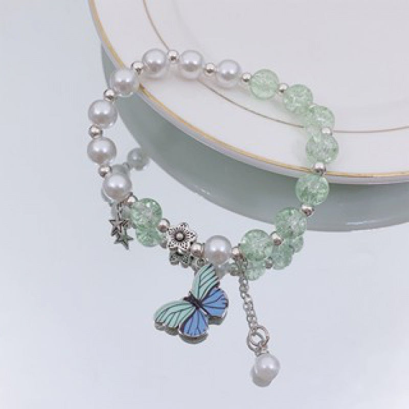 Female Aquamarine Gray Moonlight Natural Crystal Bracelet