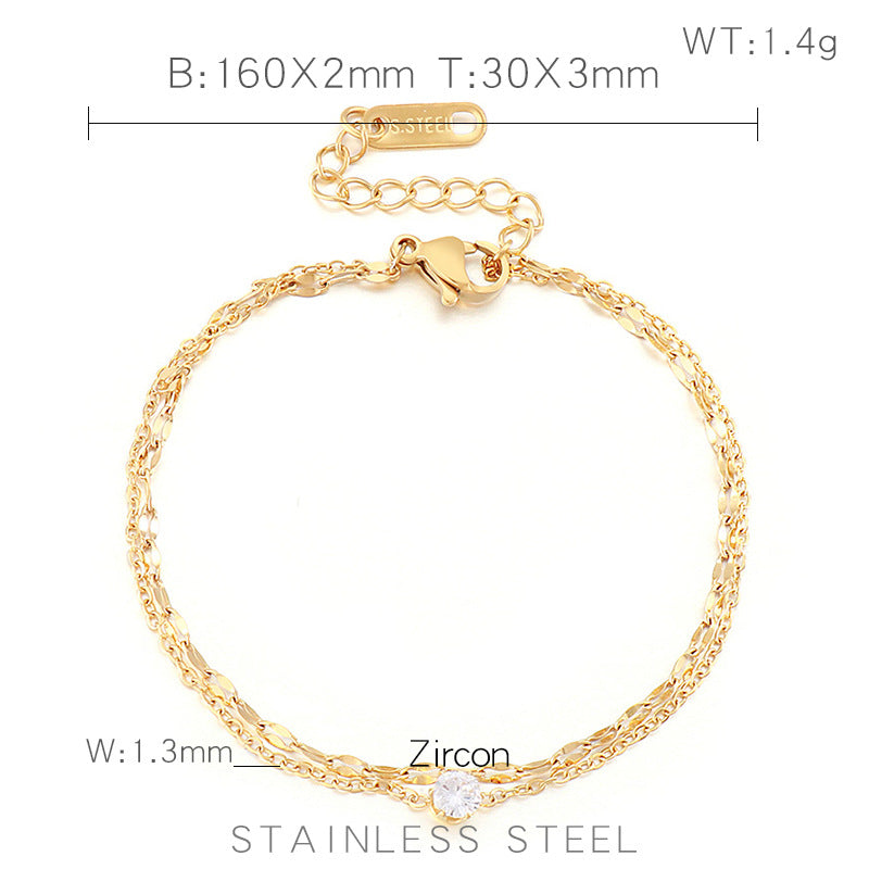 Steel Creative Simple Refined Rhinestone For Bracelets