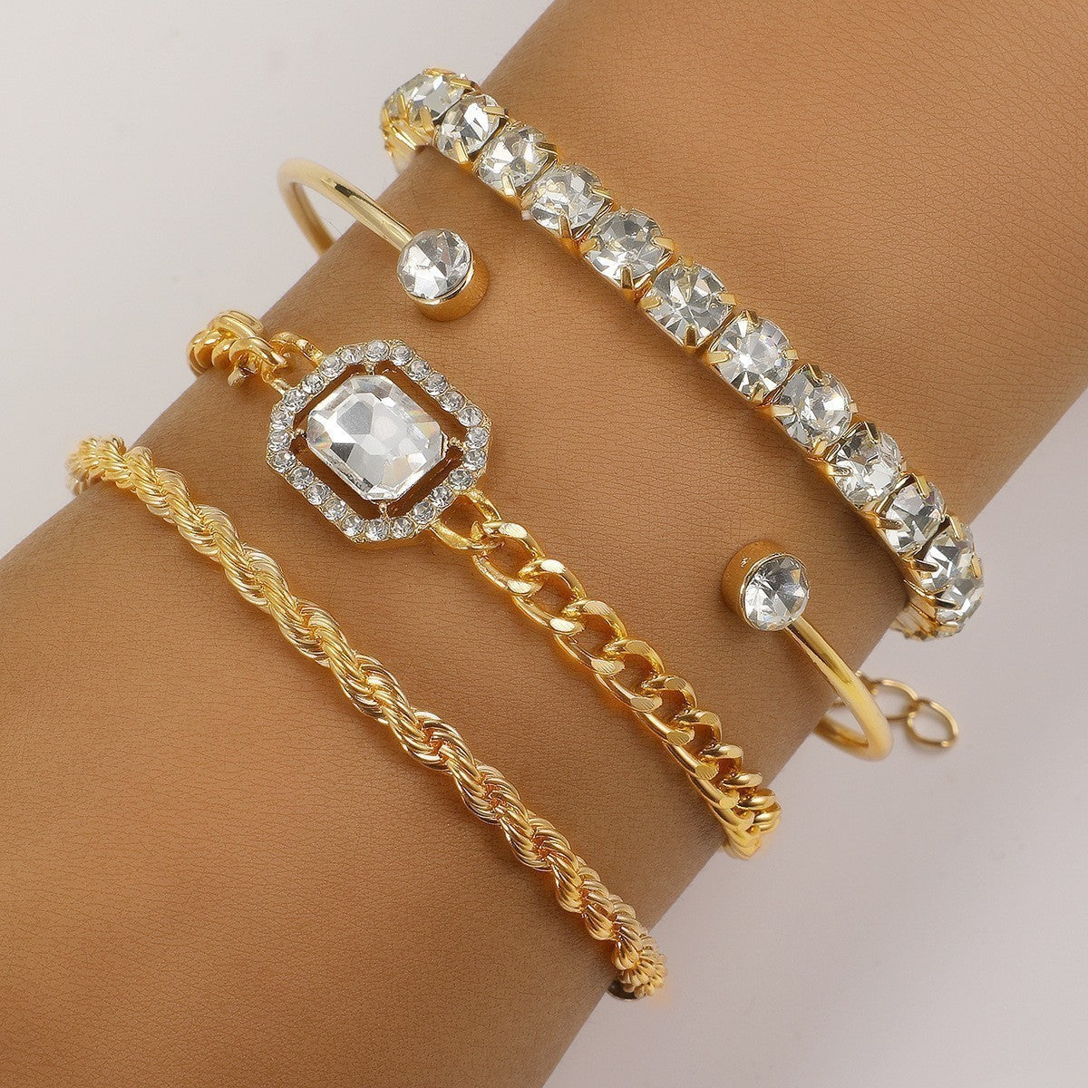 Leaves Glossy Irregular With Personality Stripes Bracelets