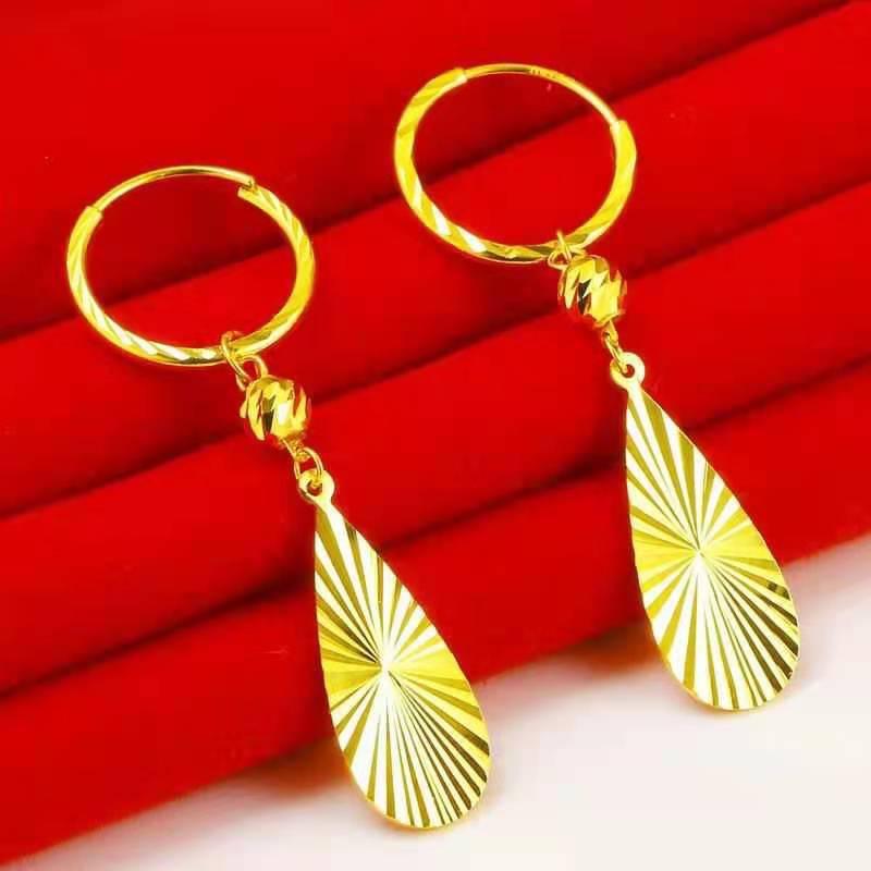 Female Ear Water Drop Phoenix Lucky Beads Leaves Tassel Earrings