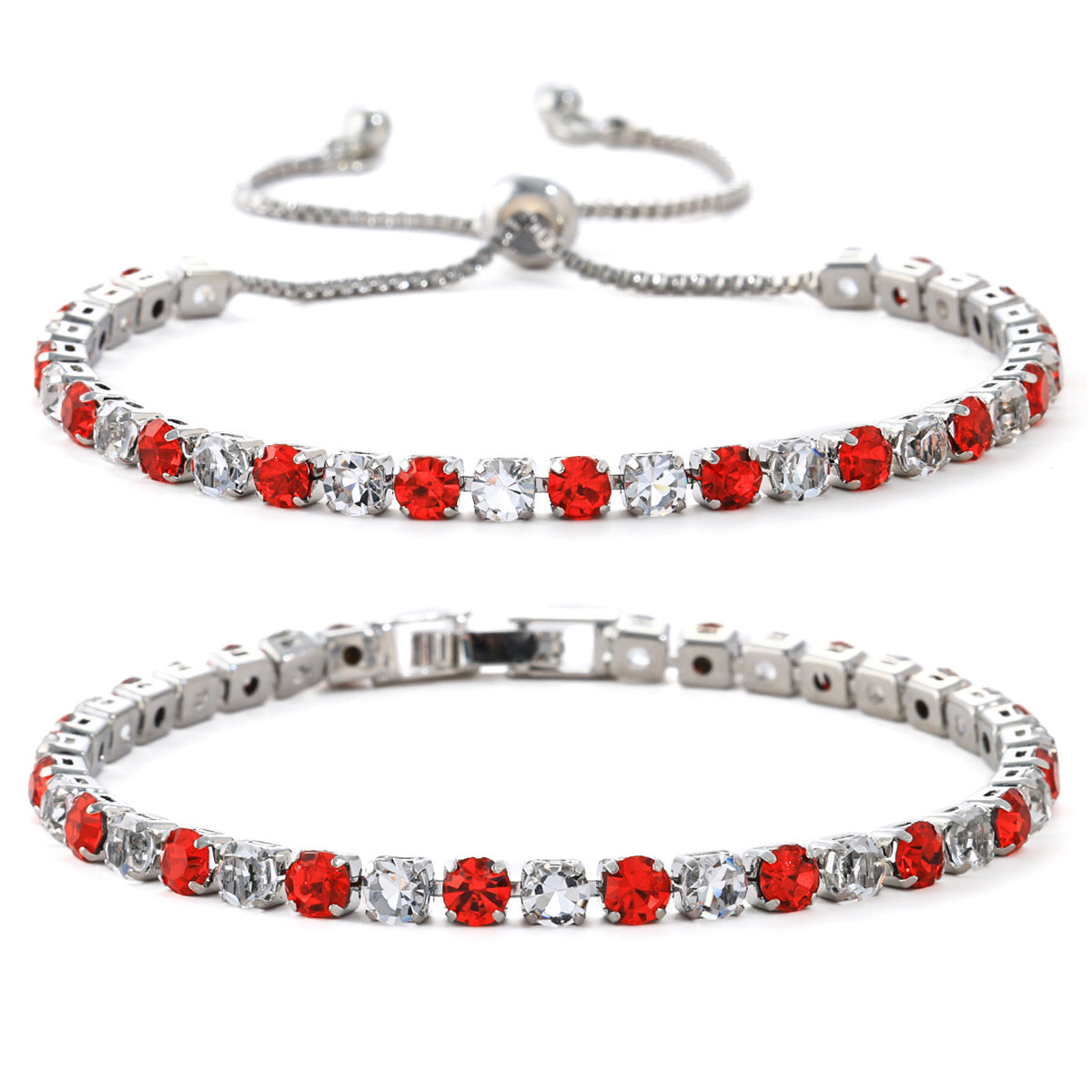 Women's Fashion Color Zircon High-grade Light Luxury Tennis Bracelet