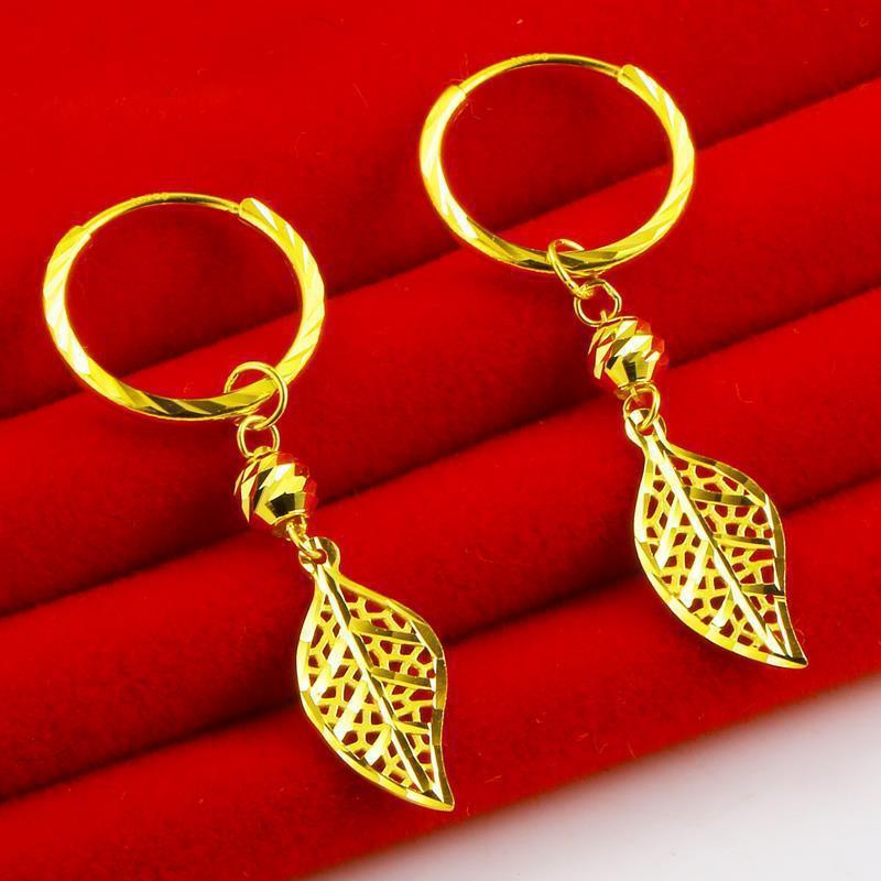 Female Ear Water Drop Phoenix Lucky Beads Leaves Tassel Earrings
