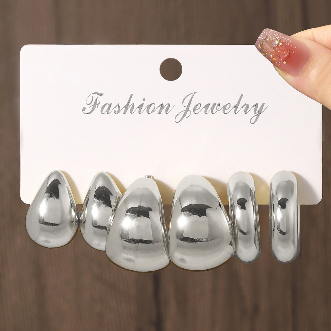 Women's Gold Geometric Fashionable High Sense Combination Earrings