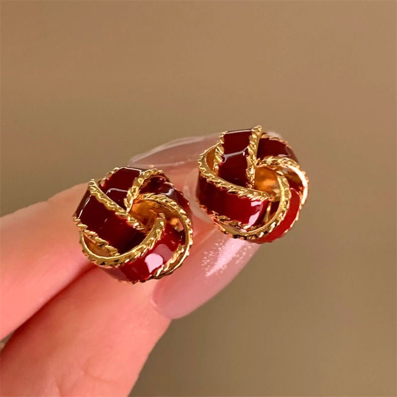 Advanced Sense Red Niche Design Elegant Stud Earrings
