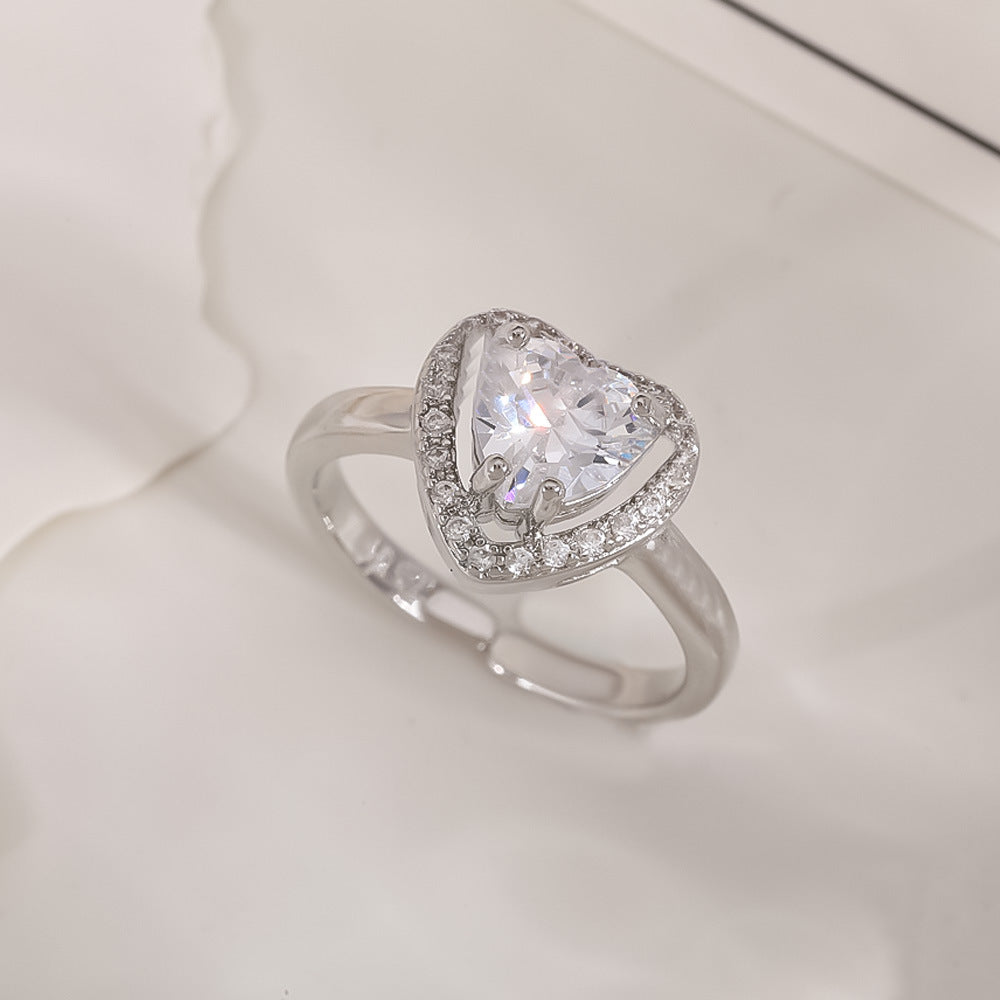 Women's Open-end Zircon Fashionable Classy Simple Cold Feeling Goddess Rings