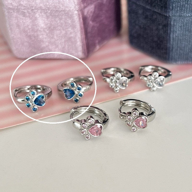 Clip Female Cute Pink Diamond Personality Earrings