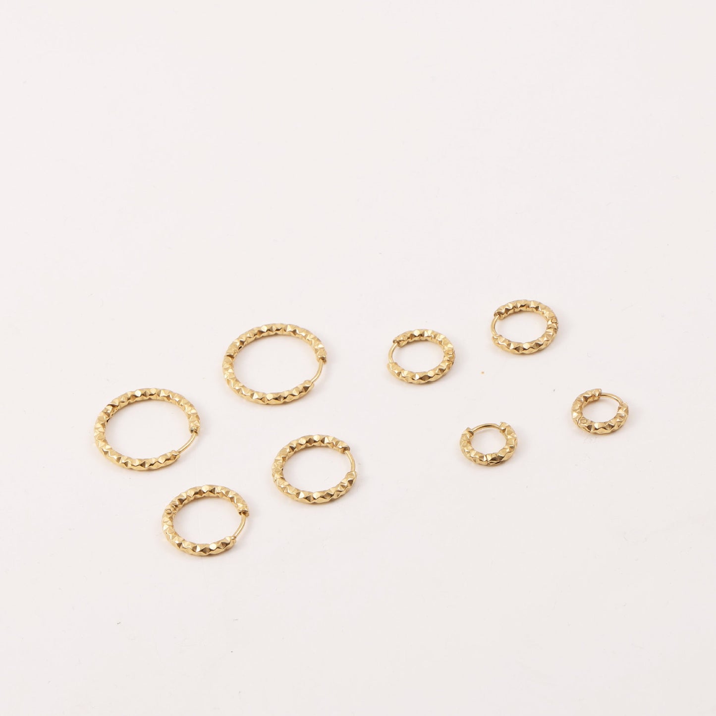 Crater Surface Can Be Opened Titanium Steel Gold Stud Earrings