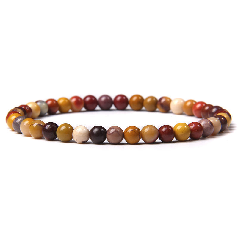 Crystal Agate Round Beads Aquamarine Tourmaline Yellow Tower Energy Beaded Bracelets