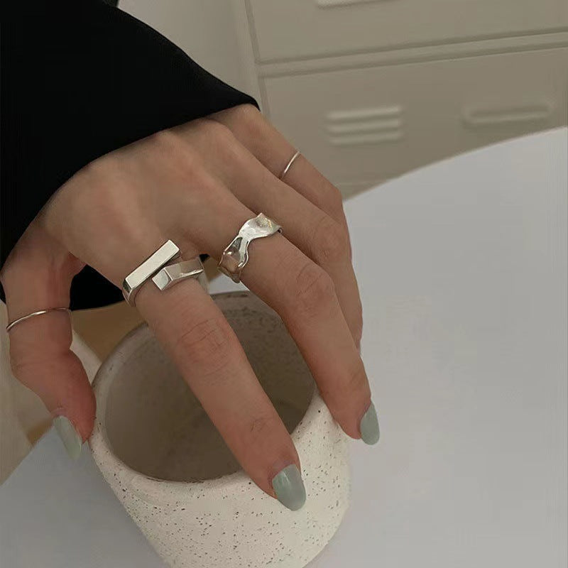 Two Pieces Vintage Open-end Adjustable Index Finger Female Hip Hop Ring