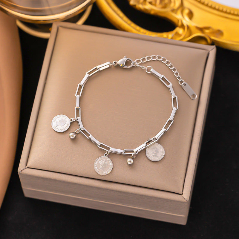 Titanium Steel Female Gold Fashion Light Luxury High Bracelets